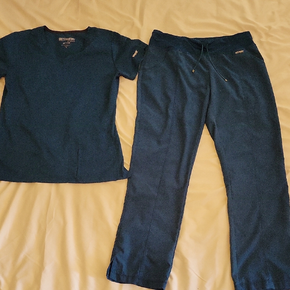 Grey's Anatomy Teal Scrub Set Size M regular